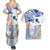 Hawaiki Nui Va'a Solo French Polynesia Couples Matching Summer Maxi Dress and Hawaiian Shirt Blue Color