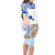 Hawaiki Nui Va'a Solo French Polynesia Family Matching Long Sleeve Bodycon Dress and Hawaiian Shirt Blue Color