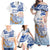 Hawaiki Nui Va'a Solo French Polynesia Family Matching Off Shoulder Maxi Dress and Hawaiian Shirt Blue Color