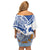 Hawaiki Nui Va'a Solo French Polynesia Family Matching Off Shoulder Short Dress and Hawaiian Shirt Blue Color