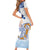 Hawaiki Nui Va'a Solo French Polynesia Family Matching Short Sleeve Bodycon Dress and Hawaiian Shirt Blue Color