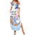 Hawaiki Nui Va'a Solo French Polynesia Family Matching Summer Maxi Dress and Hawaiian Shirt Blue Color