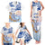 Hawaiki Nui Va'a Solo French Polynesia Family Matching Tank Maxi Dress and Hawaiian Shirt Blue Color