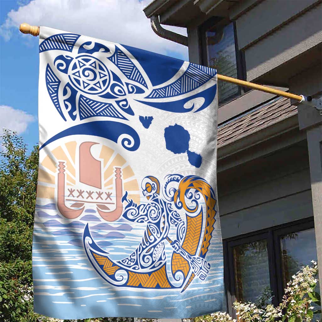 Hawaiki Nui Va'a Solo French Polynesia Garden Flag Blue Color LT03 - Polynesian Pride
