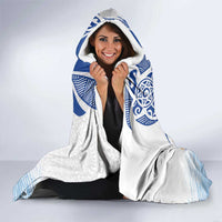 Hawaiki Nui Va'a Solo French Polynesia Hooded Blanket Blue Color LT03 - Polynesian Pride