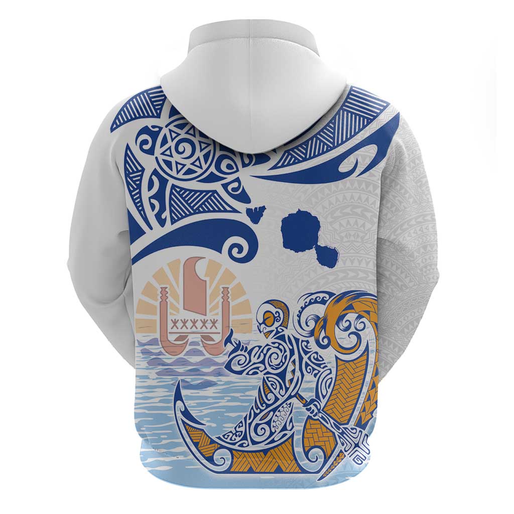 Hawaiki Nui Va'a Solo French Polynesia Hoodie Blue Color LT03 - Polynesian Pride