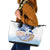 Hawaiki Nui Va'a Solo French Polynesia Leather Tote Bag Blue Color