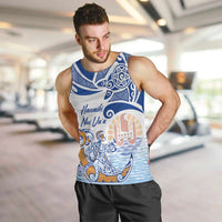 Hawaiki Nui Va'a Solo French Polynesia Men Tank Top Blue Color LT03 Blue - Polynesian Pride