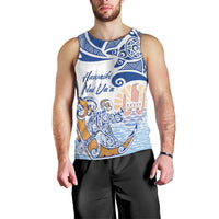 Hawaiki Nui Va'a Solo French Polynesia Men Tank Top Blue Color LT03 - Polynesian Pride