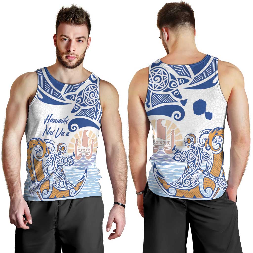 Hawaiki Nui Va'a Solo French Polynesia Men Tank Top Blue Color LT03 - Polynesian Pride