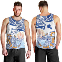 Hawaiki Nui Va'a Solo French Polynesia Men Tank Top Blue Color LT03 - Polynesian Pride