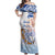 Hawaiki Nui Va'a Solo French Polynesia Off Shoulder Maxi Dress Blue Color