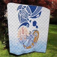 Hawaiki Nui Va'a Solo French Polynesia Quilt Blue Color LT03 - Polynesian Pride