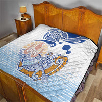 Hawaiki Nui Va'a Solo French Polynesia Quilt Blue Color LT03 - Polynesian Pride