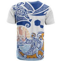 Hawaiki Nui Va'a Solo French Polynesia T Shirt Blue Color LT03 - Polynesian Pride