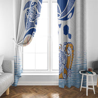Hawaiki Nui Va'a Solo French Polynesia Window Curtain Blue Color LT03 - Polynesian Pride
