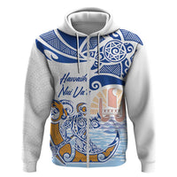 Hawaiki Nui Va'a Solo French Polynesia Zip Hoodie Blue Color LT03 Zip Hoodie Blue - Polynesian Pride