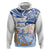 Hawaiki Nui Va'a Solo French Polynesia Zip Hoodie Blue Color