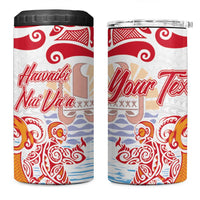Hawaiki Nui Va'a Solo French Polynesia 4 in 1 Can Cooler Tumbler Red Color LT03 One Size: 16 oz Red - Polynesian Pride