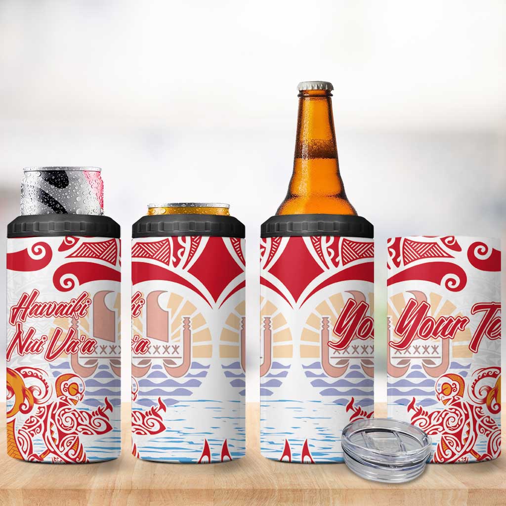 Hawaiki Nui Va'a Solo French Polynesia 4 in 1 Can Cooler Tumbler Red Color LT03 - Polynesian Pride