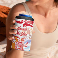Hawaiki Nui Va'a Solo French Polynesia 4 in 1 Can Cooler Tumbler Red Color LT03 - Polynesian Pride