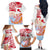 Hawaiki Nui Va'a Solo French Polynesia Family Matching Off The Shoulder Long Sleeve Dress and Hawaiian Shirt Red Color