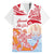 Hawaiki Nui Va'a Solo French Polynesia Family Matching Off The Shoulder Long Sleeve Dress and Hawaiian Shirt Red Color