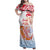 Hawaiki Nui Va'a Solo French Polynesia Family Matching Off Shoulder Maxi Dress and Hawaiian Shirt Red Color