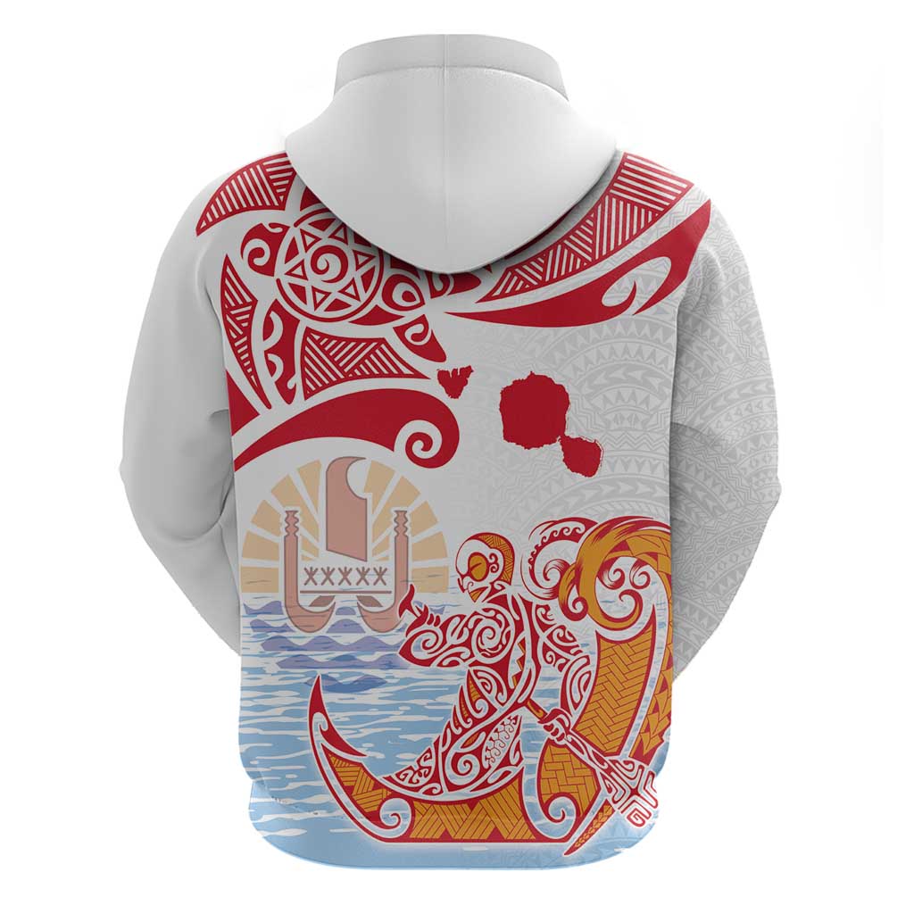 Hawaiki Nui Va'a Solo French Polynesia Hoodie Red Color LT03 - Polynesian Pride