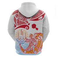 Hawaiki Nui Va'a Solo French Polynesia Hoodie Red Color LT03 - Polynesian Pride