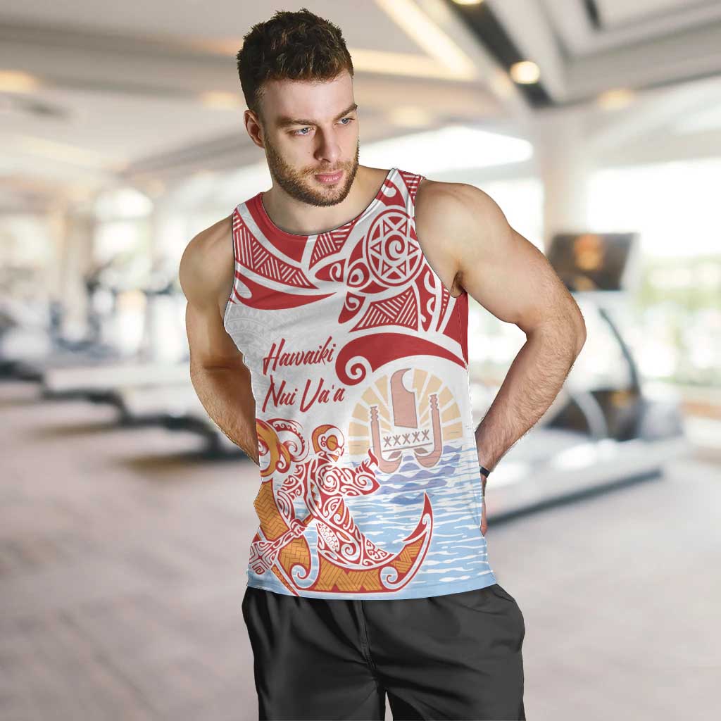 Hawaiki Nui Va'a Solo French Polynesia Men Tank Top Red Color LT03 Red - Polynesian Pride
