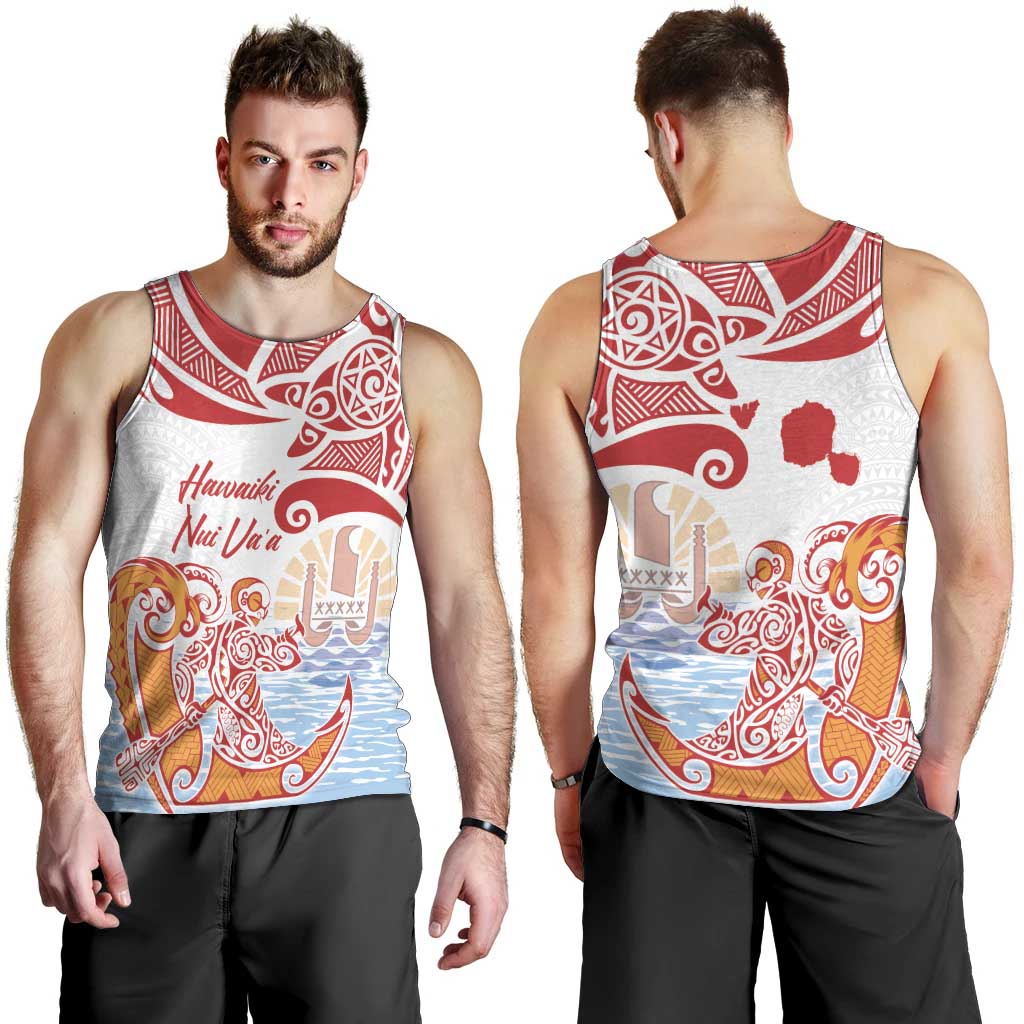 Hawaiki Nui Va'a Solo French Polynesia Men Tank Top Red Color LT03 - Polynesian Pride