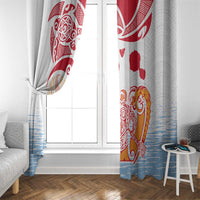 Hawaiki Nui Va'a Solo French Polynesia Window Curtain Red Color LT03 - Polynesian Pride