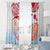 Hawaiki Nui Va'a Solo French Polynesia Window Curtain Red Color