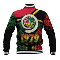 Vanuatu Constitution Day Baseball Jacket Polynesian Tattoo and Pig Tusk Since 1979 LT03 - Polynesian Pride