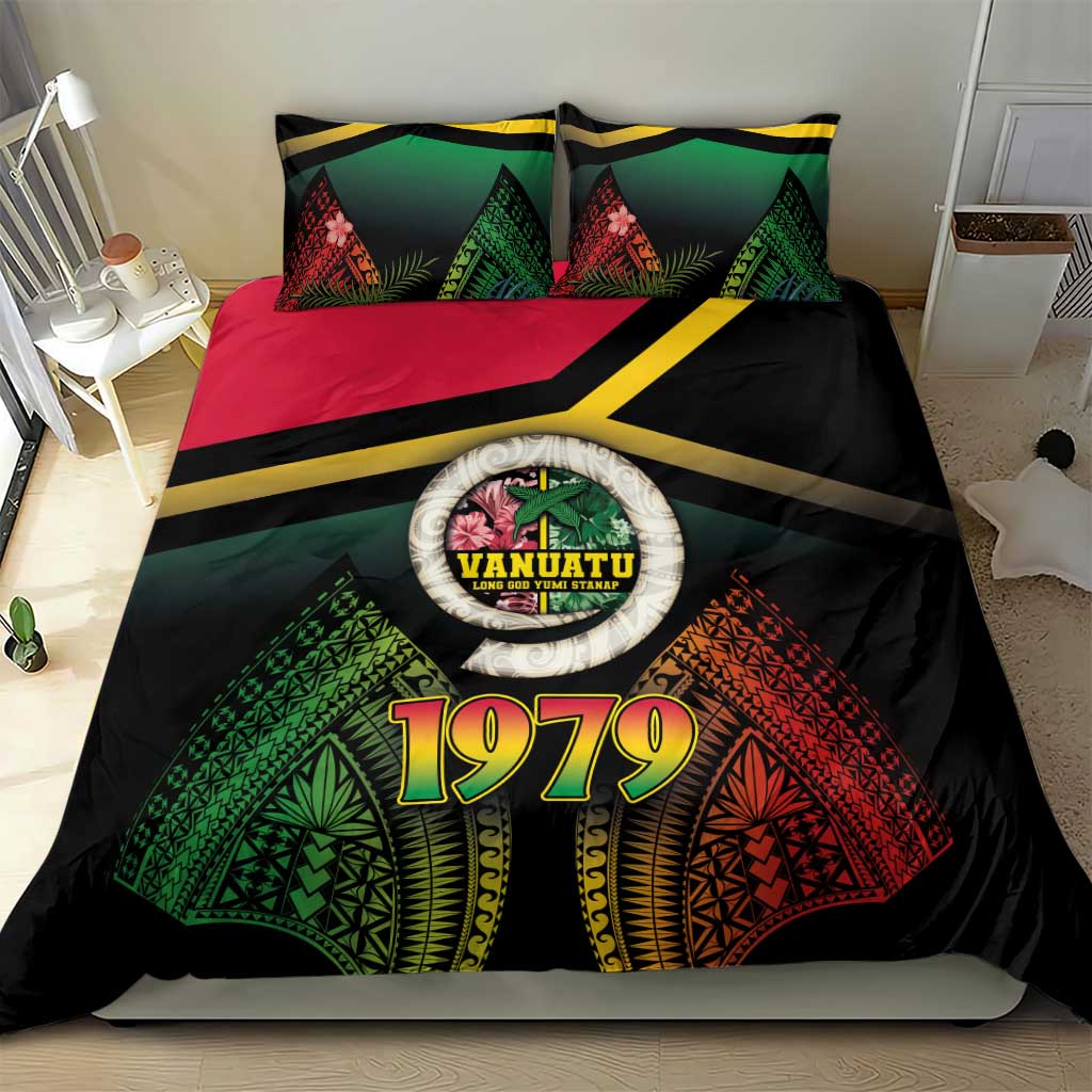 Vanuatu Constitution Day Bedding Set Polynesian Tattoo and Pig Tusk Since 1979 LT03 - Polynesian Pride