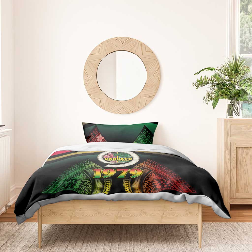 Vanuatu Constitution Day Bedding Set Polynesian Tattoo and Pig Tusk Since 1979 LT03 - Polynesian Pride