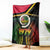 Vanuatu Constitution Day Blanket Polynesian Tattoo and Pig Tusk Since 1979