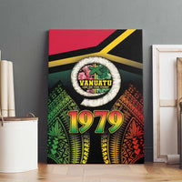 Vanuatu Constitution Day Canvas Wall Art Polynesian Tattoo and Pig Tusk Since 1979 LT03 - Polynesian Pride
