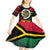 Vanuatu Constitution Day Kid Short Sleeve Dress Polynesian Tattoo and Pig Tusk Since 1979