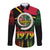 Vanuatu Constitution Day Long Sleeve Button Shirt Polynesian Tattoo and Pig Tusk Since 1979