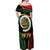 Vanuatu Constitution Day Off Shoulder Maxi Dress Polynesian Tattoo and Pig Tusk Since 1979