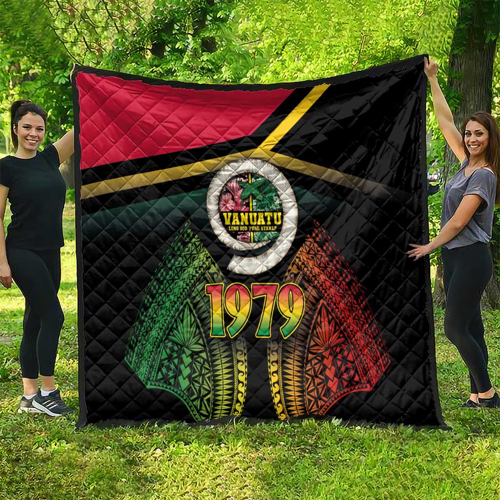 Vanuatu Constitution Day Quilt Polynesian Tattoo and Pig Tusk Since 1979 LT03 - Polynesian Pride