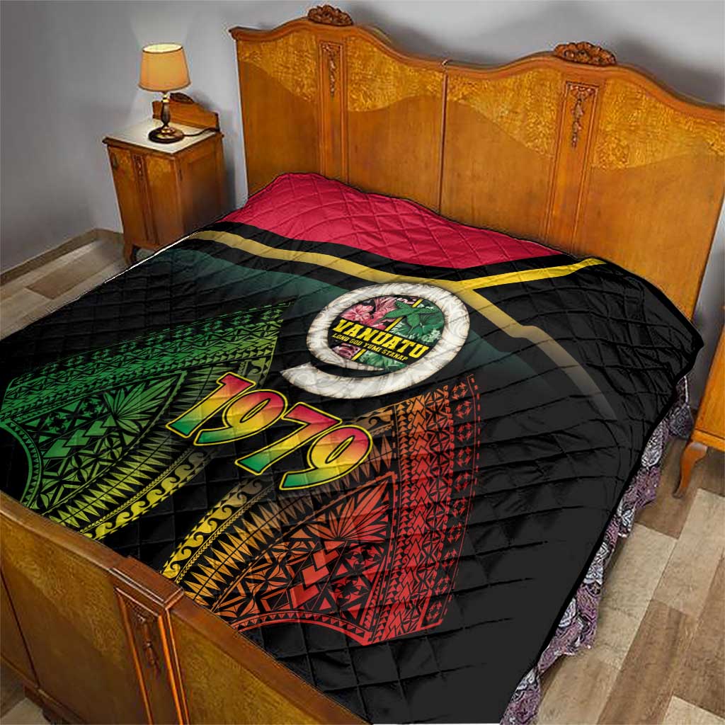 Vanuatu Constitution Day Quilt Polynesian Tattoo and Pig Tusk Since 1979 LT03 - Polynesian Pride