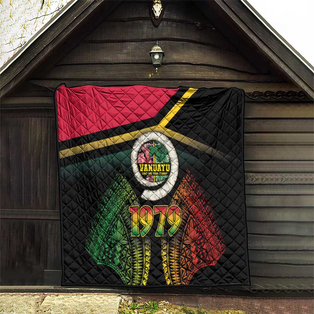 Vanuatu Constitution Day Quilt Polynesian Tattoo and Pig Tusk Since 1979 LT03 - Polynesian Pride