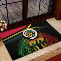 Vanuatu Constitution Day Rubber Doormat Polynesian Tattoo and Pig Tusk Since 1979 LT03 - Polynesian Pride