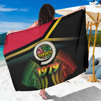 Vanuatu Constitution Day Sarong Polynesian Tattoo and Pig Tusk Since 1979 LT03 One Size 44 x 66 inches Black - Polynesian Pride