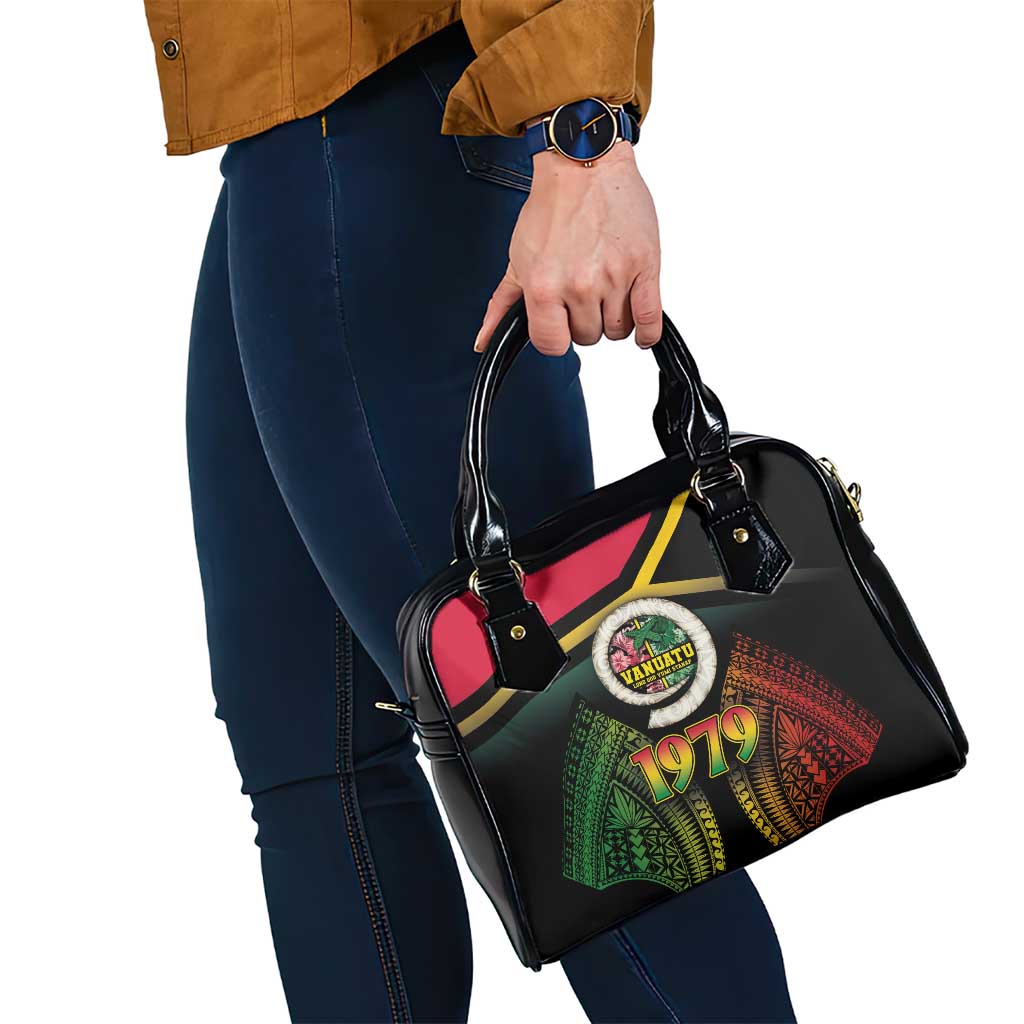 Vanuatu Constitution Day Shoulder Handbag Polynesian Tattoo and Pig Tusk Since 1979 LT03 - Polynesian Pride
