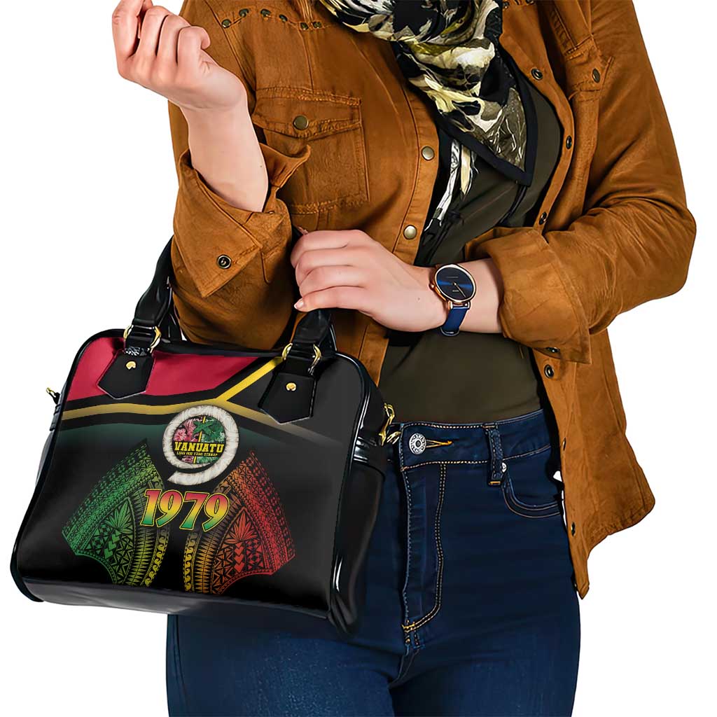 Vanuatu Constitution Day Shoulder Handbag Polynesian Tattoo and Pig Tusk Since 1979 LT03 - Polynesian Pride