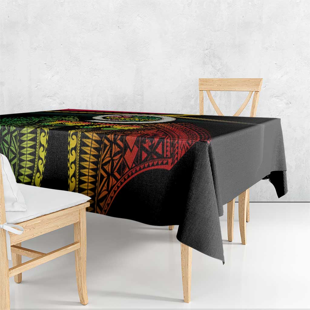Vanuatu Constitution Day Tablecloth Polynesian Tattoo and Pig Tusk Since 1979 LT03 - Polynesian Pride